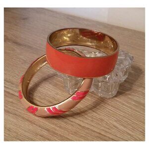Bundle lot of 2 J.crew enamel bangles, stackable, layering, trendy, colorful.